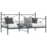 vidaXL Pat de zi fără saltea Negru 100x200 cm Oțel vidaXL Pat de zi fără saltea Negru 100x200 cm Oțel
