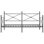 vidaXL Pat de zi fără saltea Negru 100x200 cm Oțel vidaXL Pat de zi fără saltea Negru 100x200 cm Oțel