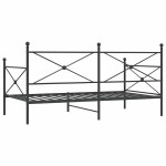 vidaXL Pat de zi fără saltea Negru 100x200 cm Oțel vidaXL Pat de zi fără saltea Negru 100x200 cm Oțel