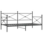 vidaXL Pat de zi fără saltea Negru 107x203 cm Oțel