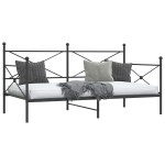 vidaXL Pat de zi fără saltea Negru 107x203 cm Oțel