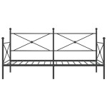 vidaXL Pat de zi fără saltea Negru 107x203 cm Oțel