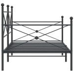 vidaXL Pat de zi fără saltea Negru 107x203 cm Oțel