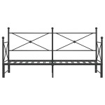 vidaXL Pat de zi cu căuț fără saltea Negru 80x200 cm Oțel vidaXL Pat de zi cu căuț fără saltea Negru 80x200 cm Oțel