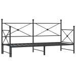 vidaXL Pat de zi cu șutul fără saltea Negru 90x190 cm Oțel