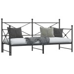 vidaXL Pat de zi cu șutul fără saltea Negru 90x190 cm Oțel