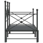 vidaXL Pat de zi cu șutul fără saltea Negru 90x190 cm Oțel
