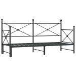 vidaXL Pat de zi cu șaia fără saltea Negru 90x200 cm Oțel