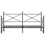 vidaXL Pat de zi cu șaia fără saltea Negru 90x200 cm Oțel