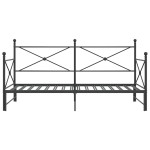 vidaXL Pat de zi cu căuț fără saltea Negru 100x200 cm Oțel vidaXL Pat de zi cu căuț fără saltea Negru 100x200 cm Oțel