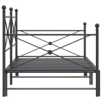 vidaXL Pat de zi cu căuț fără saltea Negru 100x200 cm Oțel vidaXL Pat de zi cu căuț fără saltea Negru 100x200 cm Oțel
