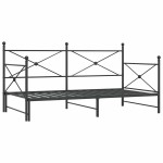vidaXL Pat de zi cu șaia fără saltea Negru 107x203 cm Oțel