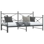 vidaXL Pat de zi cu șaia fără saltea Negru 107x203 cm Oțel