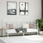 vidaXL Pat de zi fără saltea alb 75x190 cm oțel
