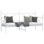 vidaXL Pat de zi fără saltea alb 75x190 cm oțel