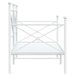 vidaXL Pat de zi fără saltea alb 75x190 cm oțel