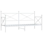 vidaXL Pat de zi fără saltea Alb 90x190 cm Oțel vidaXL Pat de zi fără saltea Alb 90x190 cm Oțel