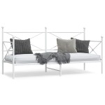 vidaXL Pat de zi fără saltea Alb 90x190 cm Oțel vidaXL Pat de zi fără saltea Alb 90x190 cm Oțel