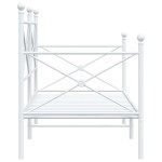 vidaXL Pat de zi fără saltea Alb 90x190 cm Oțel vidaXL Pat de zi fără saltea Alb 90x190 cm Oțel