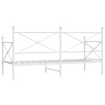 vidaXL Pat de zi fără saltea Alb 90x190 cm Oțel vidaXL Pat de zi fără saltea Alb 90x190 cm Oțel