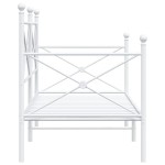vidaXL Pat de zi fără saltea alb 90x200 cm oțel