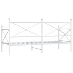 vidaXL Pat de zi fără saltea alb 90x200 cm oțel