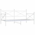 vidaXL Pat de zi fără saltea alb 100x190 cm oțel