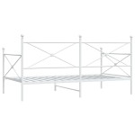 vidaXL Pat de zi fără saltea alb 100x190 cm oțel