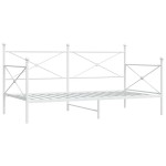 vidaXL Pat de zi fără saltea alb 100x200 cm oțel