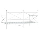 vidaXL Pat de zi fără saltea alb 100x200 cm oțel