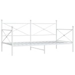 vidaXL Pat de zi fără saltea Alb 107x203 cm Oțel