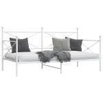 vidaXL Pat de zi fără saltea Alb 107x203 cm Oțel