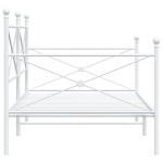 vidaXL Pat de zi fără saltea Alb 107x203 cm Oțel