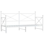 vidaXL Pat de zi cu șuviț fără saltea Alb 90x190 cm Oțel