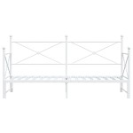 vidaXL Pat de zi cu șuviț fără saltea Alb 90x190 cm Oțel