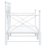vidaXL Pat de zi cu șuviț fără saltea Alb 90x190 cm Oțel