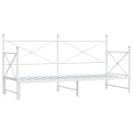vidaXL Pat de zi cu șuviț fără saltea Alb 90x200 cm Oțel
