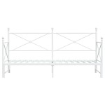 vidaXL Pat de zi cu șuviț fără saltea Alb 90x200 cm Oțel
