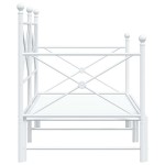 vidaXL Pat de zi cu șuviț fără saltea Alb 90x200 cm Oțel