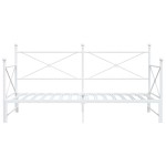 vidaXL Pat de zi cu căuț fără saltea alb 100x190 cm oțel vidaXL Pat de zi cu căuț fără saltea alb 100x190 cm oțel