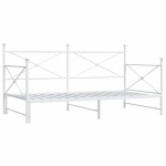 vidaXL Pat de zi cu șuviț fără saltea Alb 100x200 cm Oțel