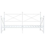 vidaXL Pat de zi cu șuviț fără saltea Alb 100x200 cm Oțel