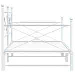 vidaXL Pat de zi cu șuviț fără saltea Alb 100x200 cm Oțel