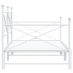vidaXL Pat de zi cu șaia fără saltea Alb 107x203 cm Oțel