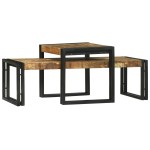vidaXL Masă de cafea 2 pcs Maro 48 x 40 x 40 cm Lemn masiv de mango vidaXL Masă de cafea 2 pcs Maro 48 x 40 x 40 cm Lemn masiv de mango