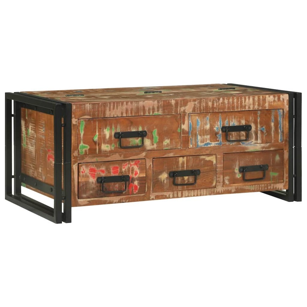 vidaXL Masă de cafea Multicolour 90 x 50 x 38 cm Lemn recuperat masiv