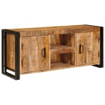 vidaXL Cabinet TV Maro 120 x 30 x 50 cm Lemn de mango solid și aspru vidaXL Cabinet TV Maro 120 x 30 x 50 cm Lemn de mango solid și aspru