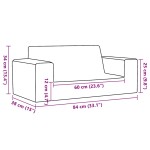 vidaXL Canapea pentru copii cu 2 locuri, crem, pluș moale