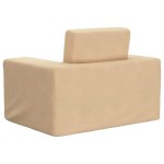 vidaXL Canapea extensibilă pentru copii, crem, pluș moale