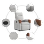 vidaXL Scaun extensibil din stofă gri nor